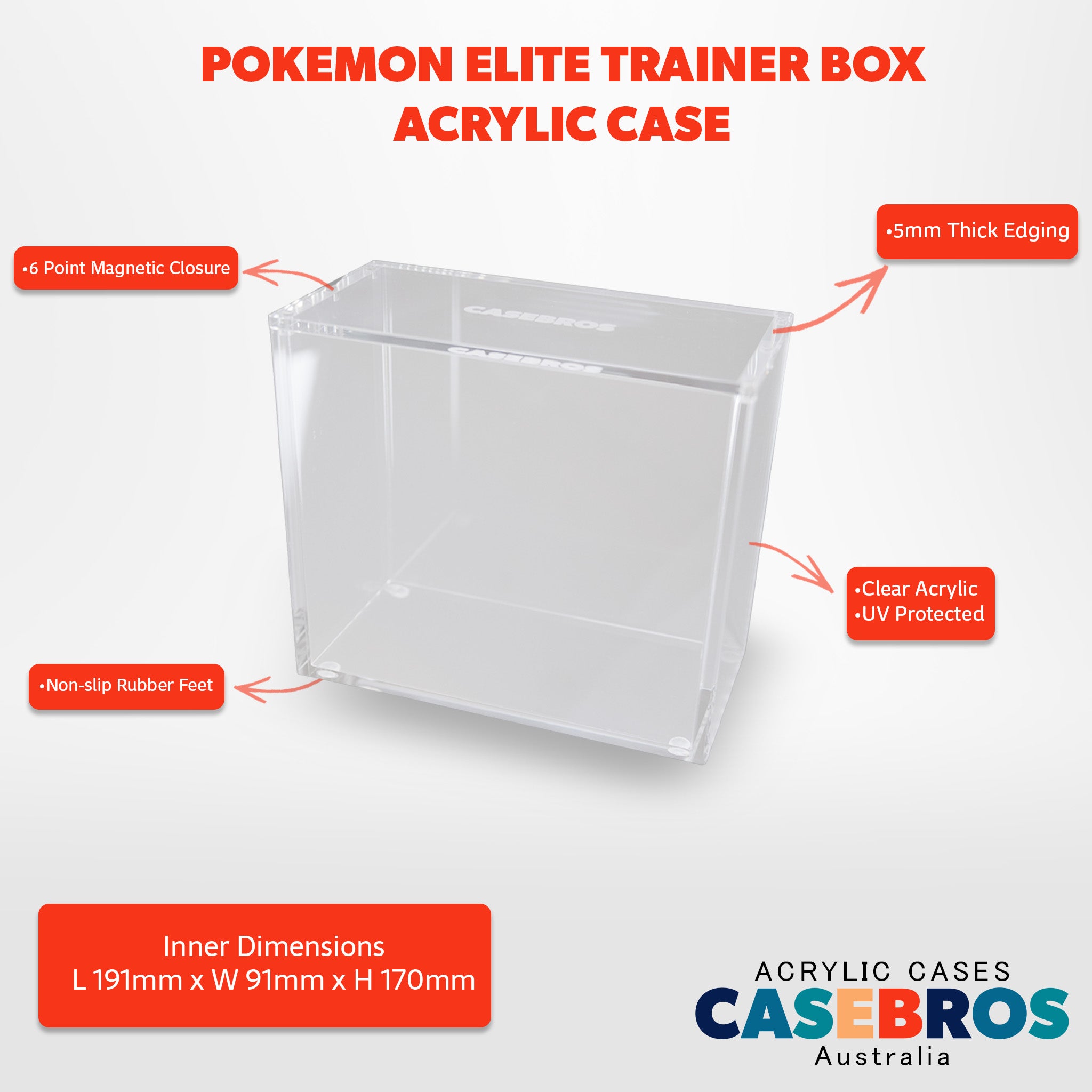 English Pokemon Elite Trainer Box Acrylic Display Case CASEBROS English Pokemon Elite Trainer Box Acrylic Display Case CASEBROS